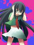  black_hair crossdressing gatchaman gatchaman_crowds glasses mzk necktie ninomiya_rui scared skirt tie trap wig 