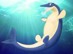  female ichthyosaurus smile solo sunlight ukabor underwater water 