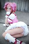  ass cosplay kaname_madoka kaname_madoka_(cosplay) mahou_shoujo_madoka_magica panties photo pink_hair sakuracon underwear 