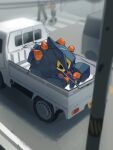  2others 72_4pkg berry_(pokemon) boldore chesto_berry commentary_request crosswalk day eating golem highres isuzu_motors kei_truck motor_vehicle multiple_others pickup_truck pokemon pokemon_(creature) pokemon_focus road strap street tagme truck walking wheel wiki_berry 