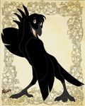  avian bird brown_eyes crow digitigrade female solo ukabor 