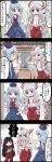  black_border border breasts comic fujiwara_no_mokou hat highres houraisan_kaguya jetto_komusou kamishirasawa_keine multiple_girls open_mouth short_hair speech_bubble touhou translation_request 