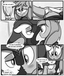  anthro blush breasts comic dialog english_text equine female hair horse killryde lust_from_afar mammal monochrome my_little_pony pony text 