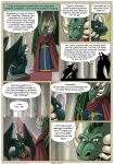 5_fingers 5_toes anthro back_spines biped blue_clothing blue_robe border bottomwear bowing brown_eyes butt cape claws clothed clothed_anthro clothed_male clothing comic countershade_neck countershade_tail countershade_torso countershading detailed_background dialogue digital_media_(artwork) dragon duo emanata english_text facial_horn feet finger_claws fingers fully_clothed geminisaint green_background green_body green_spines grey_background grey_spines head_spines hi_res horn inside king kneeling loincloth loincloth_only looking_at_another male male_anthro membrane_(anatomy) membranous_wings muscular muscular_anthro muscular_male mythological_creature mythological_scalie mythology neck_spines open_mouth page_number pillar plantigrade ra'ghalek red_bottomwear red_cape red_clothing red_loincloth robe royalty scalie sekk'ral's_father silhouette simple_background speech_bubble spines stairs standing tail tail_spines text text_box toe_claws toes tongue topless topless_anthro topless_male white_border wing_claws wings