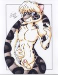 absurd_res anthro balls feline hi_res leopard male mammal michele_light nude penis pinup pose sheath snow_leopard solo 