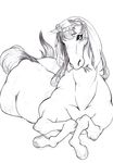  equine feral horse lying mammal mare_holic_kemolover_ex plain_background solo unknown_artist white_background 