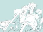  barefoot closed_eyes headband hs2 ibuki_munemasa inazuma_eleven_(series) inazuma_eleven_go inazuma_eleven_go_galaxy male_focus matatagi_hayato monochrome multiple_boys simple_background sleeping 