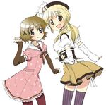  asumi_kana blonde_hair brown_eyes brown_hair company_connection cosplay creator_connection detached_sleeves dress fingerless_gloves gloves hair_ornament hat hidamari_sketch long_hair mahou_shoujo_madoka_magica mahou_shoujo_madoka_magica_movie miyako mizuhashi_kaori momoe_nagisa momoe_nagisa_(cosplay) multiple_girls open_mouth pantyhose polka_dot polka_dot_dress puffy_sleeves sailor_dress sanadafelix seiyuu_connection shaft short_hair smile thighhighs tomoe_mami tomoe_mami_(cosplay) yellow_eyes yuno 