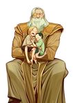  black_hair blonde_hair father_and_son loki_(marvel) long_hair marvel multiple_boys odin silver_hair sleeping thor_(marvel) 