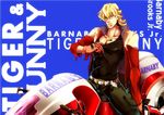  bad_id bad_pixiv_id barnaby_brooks_jr blonde_hair character_name copyright_name glasses gloves ground_vehicle jacket jewelry mad369 male_focus motor_vehicle motorcycle necklace red_jacket solo tiger_&amp;_bunny 