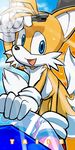  artist_request blue_eyes character_name furry gloves male_focus multiple_tails smile solo sonic_team sonic_the_hedgehog tail tails_(sonic) wrench 