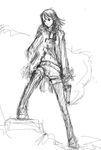  asagiri_asagi greyscale monochrome phantom_kingdom sketch solo 