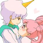  1girl azuma_yukihiko bishoujo_senshi_sailor_moon chibi_usa couple helios_(sailor_moon) hetero horn lavender_hair lowres oekaki pegasus pink_hair 