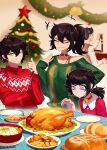  +++ 2boys 2girls :3 :d absurdres aierlaobo andrew_graves antenna_hair ashley_graves baguette bell blurry blurry_background bowl box bread breasts bright_pupils brother_and_sister brown_background brown_sweater_vest buttons chicken_(food) choker christmas christmas_sweater cleavage closed_eyes collarbone collared_shirt commentary cup double-parted_bangs douglas_graves drinking_glass drooling english_commentary family father_and_daughter father_and_son fingernails food french_fries glass green_eyes green_sweater hair_behind_ear hair_between_eyes hair_tie half-closed_eyes hand_on_own_arm hand_up high_ponytail highres holding holding_box holding_wristwatch indoors long_fingernails long_sleeves looking_at_food looking_at_object looking_down low_ponytail medium_breasts medium_hair mother_and_daughter mother_and_son multiple_boys multiple_girls neck_bell outline pink_eyes plate ponytail puffy_long_sleeves puffy_sleeves purple_choker red_choker red_shirt red_sweater renee_graves round_table shirt short_hair siblings simple_background single_bare_shoulder single_off_shoulder sleeves_past_wrists smile steam sweatdrop sweater sweater_vest swept_bangs table tareme the_coffin_of_andy_and_leyley thumbs_up tsurime turkey_(food) turtleneck turtleneck_sweater twitter_username u_u upper_body v-shaped_eyebrows very_short_hair watch white_outline white_pupils white_shirt wine_glass wristwatch 