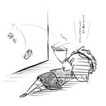  can chibi greyscale hat hiraga_matsuri lying monochrome shiki_eiki sketch skirt solo throwing touhou translated 