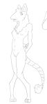 anthro breasts claws digitigrade ear_tuft feet female genitals hair hands_behind_back hi_res inner_ear_fluff knock-kneed navel neck_tuft nervous nervous_smile nipples noseless nude paws prosthetic prosthetic_limb slim small_breasts solo tail tail_tuft tarva_(the_nature_of_predators) the_nature_of_predators toes tuft united_patriots venlil_(the_nature_of_predators) vulva