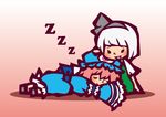  chibi konpaku_youmu lap_pillow multiple_girls saigyouji_yuyuko sleeping tamasaburou touhou 