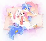 animal_genitalia animal_penis balls blue_body brown_eyes butt butt_grab canid canine canine_genitalia canine_penis canis domestic_dog duo erection eyelashes fellatio female female_feral feral feral_on_bottom feral_on_feral feral_on_top flower front_view fur furniture genital_focus genitals hand_on_butt heart_symbol hi_res kejifox knot knotted_penis lying male male/female male_feral mammal multicolored_body multicolored_fur on_back one_eye_closed oral pawpads paws penile penis penis_focus plant sex sofa star_eye sucking_tip yellow_eyes