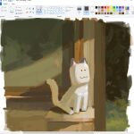  :3 animal_focus art_program_in_frame cat flxphlx highres looking_to_the_side microsoft_paint_(medium) microsoft_paint_(software) no_humans painterly roblox screenshot sitting 