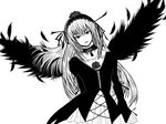  bad_id bad_pixiv_id choker greyscale hairband high_contrast long_hair monochrome naf rozen_maiden solo suigintou wings 