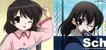  comparison dojikko_pose kyon_no_imouto lowres multiple_girls saionji_sekai school_days suzumiya_haruhi_no_yuuutsu 
