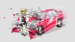  bad_id bad_pixiv_id blonde_hair car crash ground_vehicle maguro_(komagome) motor_vehicle outstretched_arms ribbon rumia skirt smile solo spread_arms touhou 