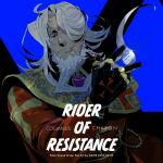  1boy beard between_fingers black_gloves character_name christopher_columbus_(fate) coat coin commentary_request copyright_name cross dame_(dame_ice) dated facial_hair fate/grand_order fate_(series) glint gloves hair_over_one_eye highres holding holding_coin iron_cross jewelry male_focus multiple_rings old old_man parted_lips red_coat red_eyes ring ring_on_every_finger solo upper_body 