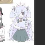  1girl baby blue_archive commentary_request creature hair_over_one_eye halo highres kanoe_(blue_archive) long_hair messy_hair mojyo orange_eyes pale_skin pink_hair sasasa_you simple_background twintails white_background 