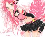  bad_id bad_pixiv_id long_hair lucia_(pangya) miyake_achi pangya pink_hair ribbon skirt solo star yellow_eyes 