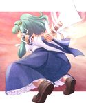  detached_sleeves full_body green_hair kochiya_sanae solo tdk touhou 