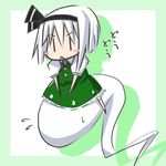  black_hairband chibi hairband hiraga_matsuri hitodama konpaku_youmu konpaku_youmu_(ghost) short_hair solo touhou white_hair |_| 