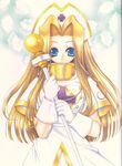  artist_request blonde_hair blue_eyes dress gloves hat long_hair mint_adenade nurse_cap scan smile solo tales_of_(series) tales_of_phantasia wand 