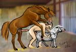  anal anal_penetration animal_genitalia balls bestiality equine erection feral foamy_(artist) gay horse horsecock human human_on_feral interspecies male mammal penetration penis sex size_difference 