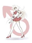  1boy androgynous bishoujo_senshi_sailor_moon commentary_request cosplay crossdressing high_heels kanikame long_hair rouge_(saga_frontier) saga saga_frontier sailor_senshi_uniform solo 