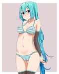  aqua_eyes aqua_hair bad_id bad_pixiv_id blush bodypaint breasts detached_sleeves hatsune_miku highres jaku_denpa long_hair medium_breasts naked_paint navel nipples nude painted_clothes panties pussy solo striped striped_panties sweat thighhighs twintails underwear very_long_hair vocaloid 