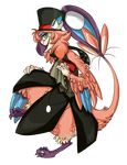  big_tail bird booou digitigrade girly hat invalid_color looking_at_viewer male nevrean priley smile top_hat 