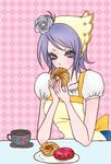  1girl alternate_costume blue_hair eating konan naruto naruto_shippuuden solo tea yagihashi_akemi 