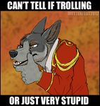  anthro canine english_text luther male mammal meme mottenfest red_lantern solo text wolf 