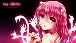  blood elfen_lied horns long_hair looking_at_viewer lucy nude open_mouth pink_eyes pink_hair red_eyes solo sonnyaws vectors 