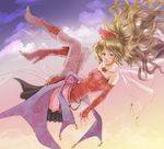  1girl akamimi blonde_hair blue_eyes boots final_fantasy final_fantasy_vi floral_print high_heel_boots high_heels long_hair solo tina_branford 