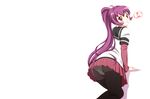  orange_eyes panties pantyhose ponytail purple_hair seifuku sugiura_ayano tatsuya_(guild) thighhighs underwear yuru_yuri 