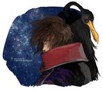  bird brown_eyes brown_hair harlock looking_at_viewer male_focus mosako scar space space_pirate star_(sky) uchuu_kaizoku_captain_harlock uniform 