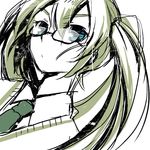  bad_id bad_pixiv_id bespectacled glasses hatsune_miku long_hair looking_at_viewer simple_background solo tamura_hiro vocaloid white_background 