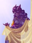  claws draenei female hair horn jewelry nipples not_furry nude pointy_ears purple_hair purple_nipples purple_skin solo tentacles video_games warcraft white_eyes yulcha 