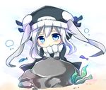  blue_eyes chibi hat kantai_collection long_hair pale_skin shinkaisei-kan silver_hair solo tosura-ayato wo-class_aircraft_carrier 