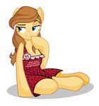  alpha_channel blue_eyes brown_hair button&#039;s_mom button's_mom english_text equine female feral fur hair half-closed_eyes horse mammal my_little_pony plain_background pony raised_eyebrow sitting smile solo sundress tan_fur text transparent_background unknown_artist wolfjedisamuel 
