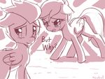  crying dialog duo english_text equine female feral friendship_is_magic hair horse looking_away male mammal mewball monochrome my_little_pony pegasus pony rumble_(mlp) scootaloo_(mlp) standing tears text wings 