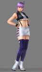  1girl 3d alternate_costume ayane ayane_(doa) bare_shoulders breasts dead_or_alive dead_or_alive_5 large_breasts legwear lips midriff navel official_art shoes short_hair shorts solo suspenders tecmo thighhighs underboob 