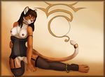  digitigrade feline female legwear mammal merrunz plain_background pussy smile solo stockings 