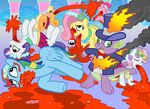  burning creepy curtsibling death dragon equine female feral fire fluttershy_(mlp) friendship_is_magic gore grotesque_death guts horse male mammal my_little_pony pegasus pinkie_pie_(mlp) pony rainbow_dash_(mlp) rarity_(mlp) spike_(mlp) vomit wedding wings 